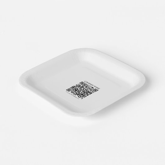 Creëer Uw eigen QR-code | Zwart-Wit Papieren Bordje (Gebogen)