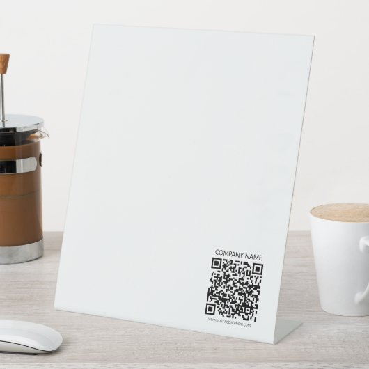 Creëer Uw eigen QR-code | Zwart-Wit Reclamebord Met Voetstuk (Insitu)