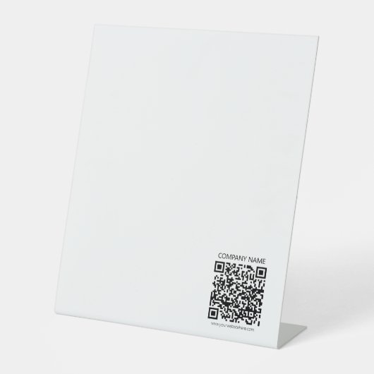 Creëer Uw eigen QR-code | Zwart-Wit Reclamebord Met Voetstuk (Voorkant)