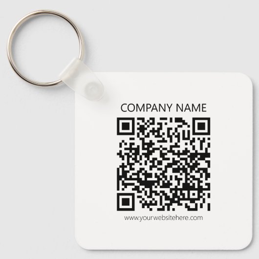 Creëer Uw eigen QR-code | Zwart-Wit Sleutelhanger (Voorkant)