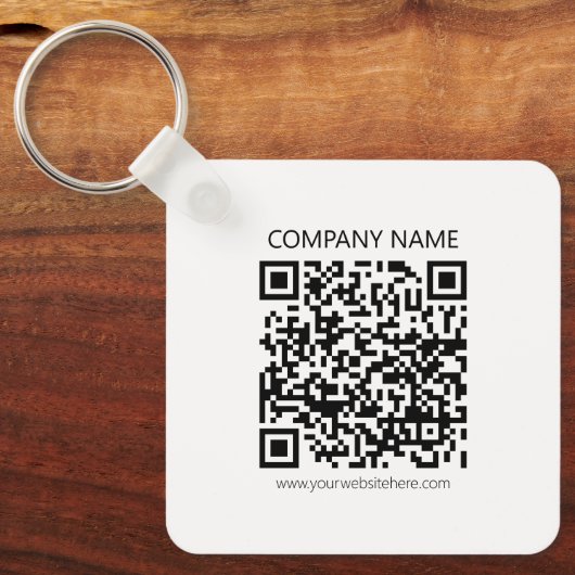 Creëer Uw eigen QR-code | Zwart-Wit Sleutelhanger (Voorkant)