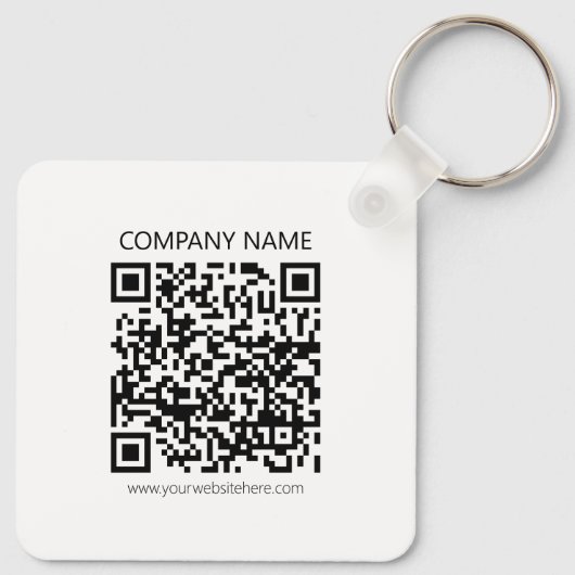 Creëer Uw eigen QR-code | Zwart-Wit Sleutelhanger (Achterkant)