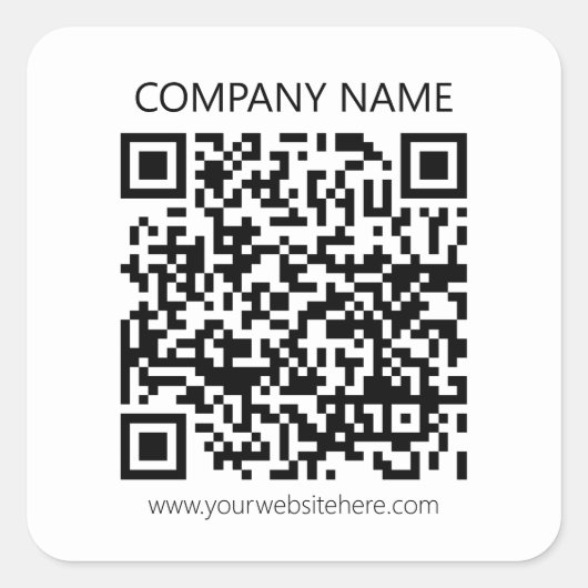 Creëer Uw eigen QR-code | Zwart-Wit Vierkante Sticker (Voorkant)