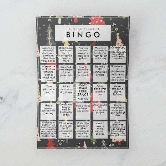 Creëer Uw eigen Quarantine Bingo Kerstmis Feestdagen Kaart (Binnen)