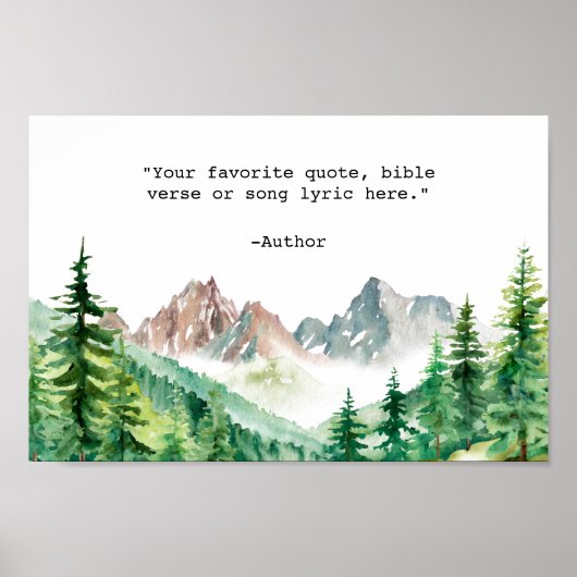 Creëer Uw eigen Quote Berglandschap Poster (Voorkant)