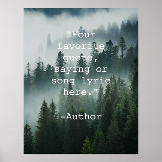 Creëer Uw eigen Quote Natuur Landscape Poster (Voorkant)
