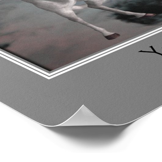 Creëer uw eigen quote vliegende Pegasus paarden Poster (Hoek)