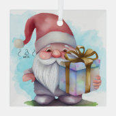 Creëer Uw eigen Rainbow Cadeau Christmas Gnome Glas Ornament (Achterkant)
