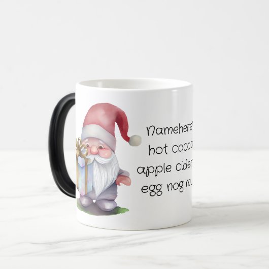 Creëer Uw eigen Rainbow Cadeau Christmas Gnome Magische Mok (Voorkant links)