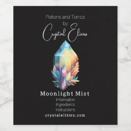 Creëer Uw eigen Rainbow Crystals Apothecary Label Wijn Etiket
