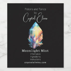 Creëer Uw eigen Rainbow Crystals Apothecary Label Wijn Etiket
