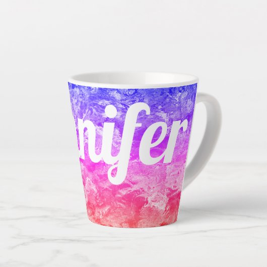 Creëer Uw eigen Rainbow Ombre Abstracte Kunst Foto Latte Mok (Rechterhoek)