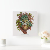Creëer Uw eigen Red Bark Dryad Vierkante Klok (Huis)