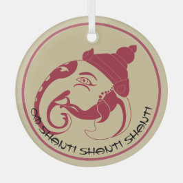 Creëer Uw eigen Red & Gold Ganesh profiel Glas Ornament