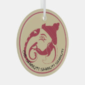 Creëer Uw eigen Red & Gold Ganesh profiel Glas Ornament (Voorkant Rechts)