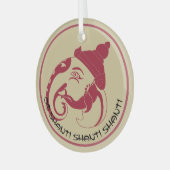 Creëer Uw eigen Red & Gold Ganesh profiel Glas Ornament (Voorkant links)