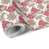 Creëer Uw eigen Red & Gold Hygge Cookies & Cacao Cadeaupapier (Rol Hoek)