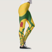 Creëer uw eigen Red Golden Jamaica Rasta-kleuren Leggings (Rechts)