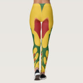 Creëer uw eigen Red Golden Jamaica Rasta-kleuren Leggings (Achterkant)
