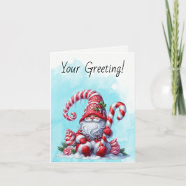 Creëer Uw eigen Regal Peppermint Christmas Gnome Feestdagen Kaart