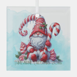 Creëer Uw eigen Regal Peppermint Christmas Gnome Glas Ornament