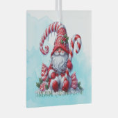 Creëer Uw eigen Regal Peppermint Christmas Gnome Glas Ornament (Voorkant Rechts)