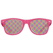 Creëer Uw eigen Regenboog Gingham Retro Zonnebril (Voorkant)