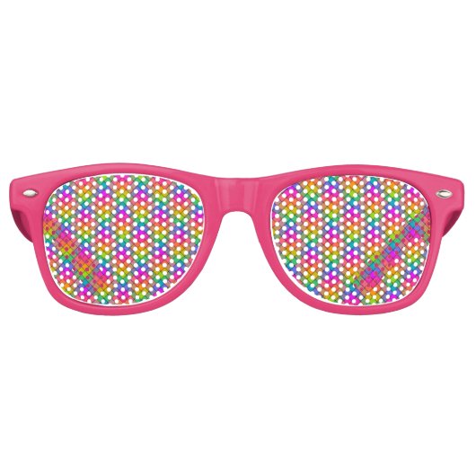 Creëer Uw eigen Regenboog Gingham Retro Zonnebril (Voorkant)