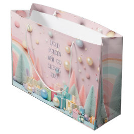 Creëer Uw eigen regenboog kerstbomen en Cadeaus Groot Cadeauzakje