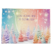 Creëer uw eigen regenboog kerstboombos groot cadeauzakje (Achterkant)