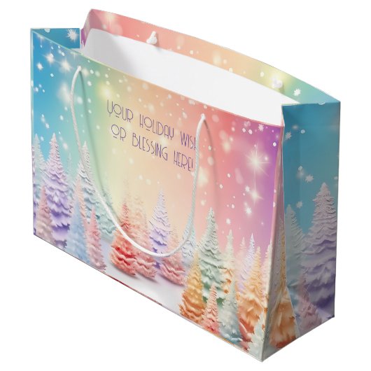 Creëer uw eigen regenboog kerstboombos groot cadeauzakje (Achterkant Gekanteld)