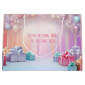 Creëer uw eigen regenboog kerstcadeaus groot cadeauzakje (Voorkant)