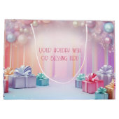 Creëer uw eigen regenboog kerstcadeaus groot cadeauzakje (Achterkant)