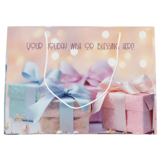 Creëer uw eigen regenboog kerstcadeaus groot cadeauzakje (Voorkant)