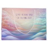 Creëer uw eigen regenboog kerstsneeuw groot cadeauzakje (Achterkant)