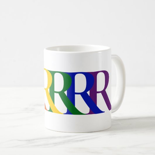 Creëer uw eigen regenboog monogram koffiemok (Voorkant rechts)