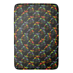 Creëer Uw eigen regenboog Paisley Black Badmat