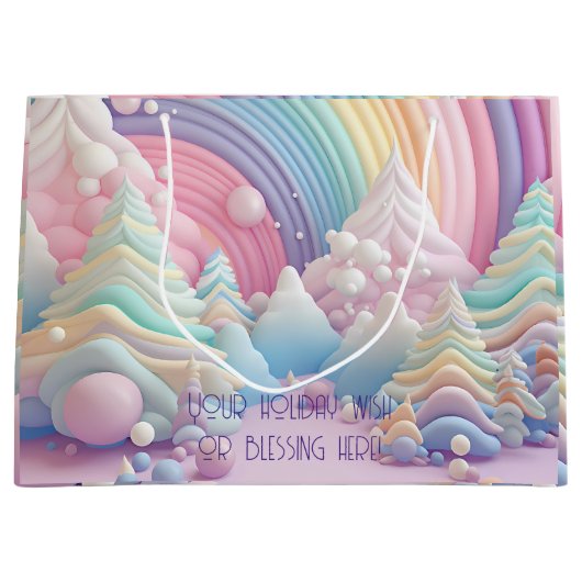 Creëer Uw eigen regenboog Snoep kerstbomen Groot Cadeauzakje (Voorkant)