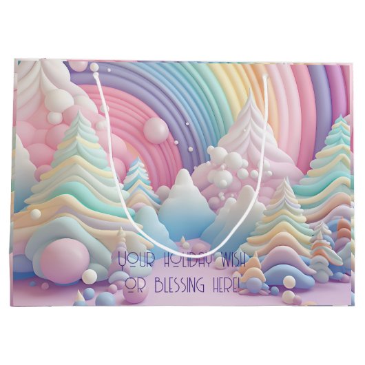 Creëer Uw eigen regenboog Snoep kerstbomen Groot Cadeauzakje (Achterkant)