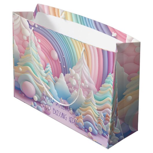 Creëer Uw eigen regenboog Snoep kerstbomen Groot Cadeauzakje (Achterkant Gekanteld)