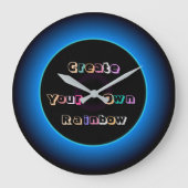 "Creëer Uw eigen regenboog" tekst op kleurrijke kl Grote Klok (Voorkant)