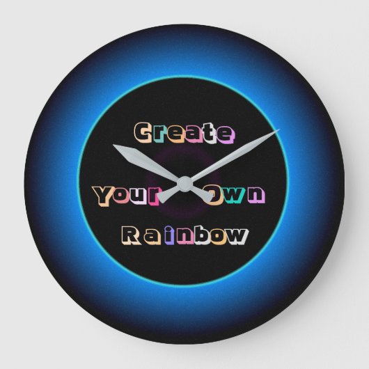 "Creëer Uw eigen regenboog" tekst op kleurrijke kl Grote Klok (Voorkant)