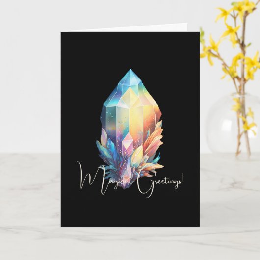 Creëer Uw eigen regenboogkristallen Kaart (Gele Bloem)