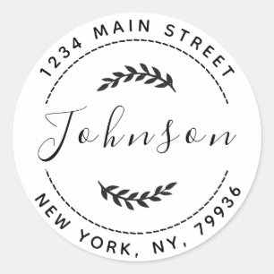 Creëer Uw eigen retouradres Ronde Sticker