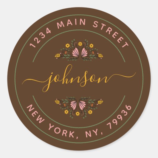 Creëer Uw eigen retouradres Ronde Sticker (Voorkant)