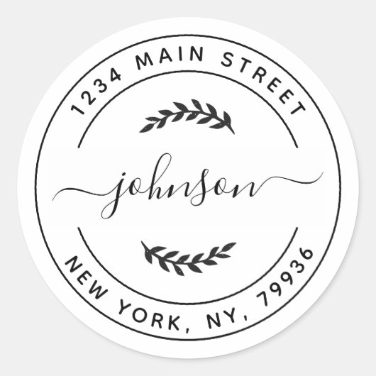 Creëer Uw eigen retouradres Ronde Sticker (Voorkant)