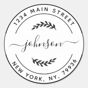 Creëer Uw eigen retouradres Ronde Sticker