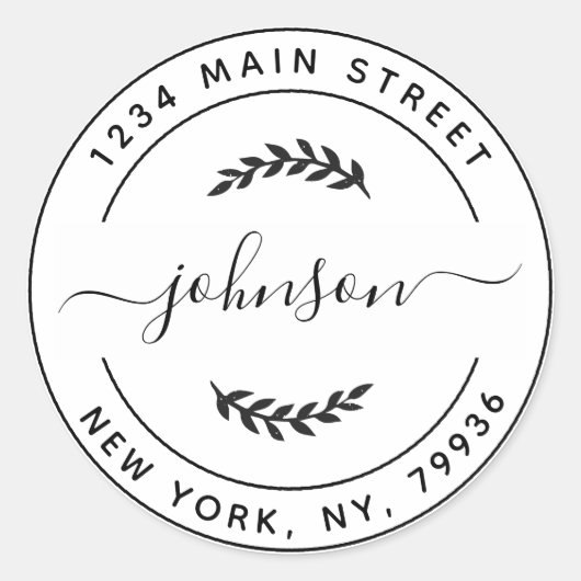 Creëer Uw eigen retouradres Ronde Sticker (Voorkant)