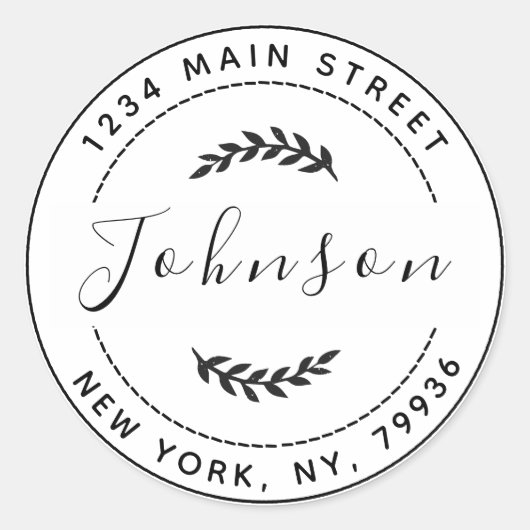 Creëer Uw eigen retouradres Ronde Sticker (Voorkant)