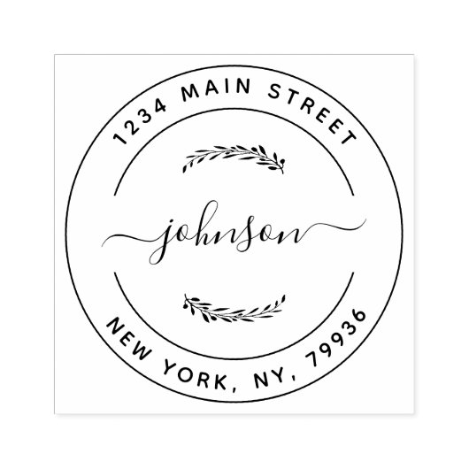 Creëer Uw eigen retouradres voor de moderne Ronde Rubberstempel (Afrduk)